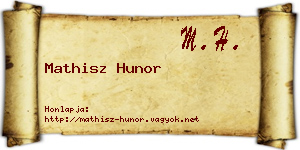 Mathisz Hunor névjegykártya